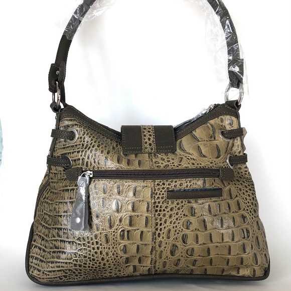M.C. Marc Chantal Snakeskin Design Olive bag NWT - Picture 4 of 13
